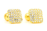 goldene Manschettenknöpfe mit silbernen Steinen