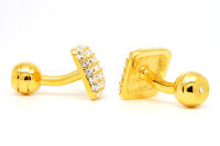 goldene Manschettenknöpfe mit silbernen Steinen