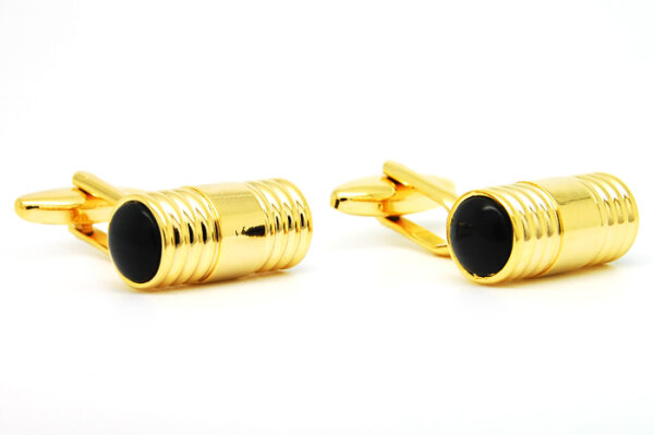 goldfarbene Manschettenknöpfe mit Steinen