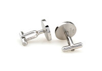 Griechisches Kreuz Manschettenknöpfe mit Holzapplikationen