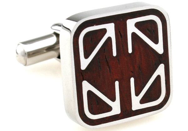 Raster Manschettenknöpfe mit Holzapplikationen