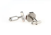 Oktagon Manschettenknöpfe mit Holzapplikationen