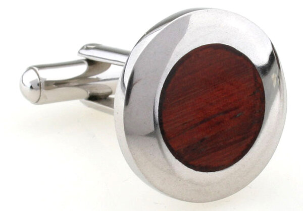 Knopf Manschettenknöpfe mit Holzapplikationen