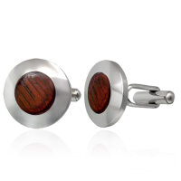 Knopf Manschettenknöpfe mit Holzapplikationen