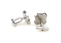 Schild Manschettenknöpfe mit Holzapplikationen