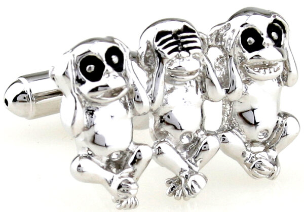 Drei Affen Manschettenknöpfe