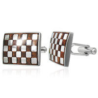 Manschettenknöpfe mit Holzapplikationen