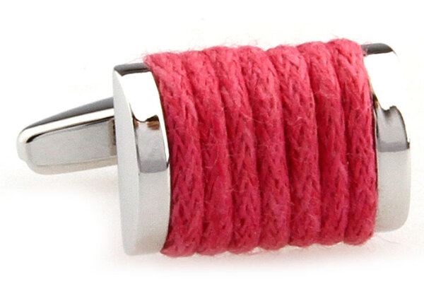 rosa Stoffschlaufe Manschettenknöpfe