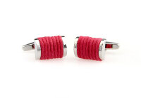 rosa Stoffschlaufe Manschettenknöpfe