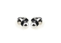 schwarze Lederschlaufen Manschettenknöpfe