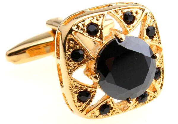 gewölbte goldene Manschettenknöpfe