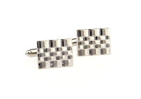 silberfarbene Manschettenknöpfe mit Riefen