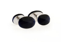 ovale Manschettenknöpfe mit Steinen besetzt