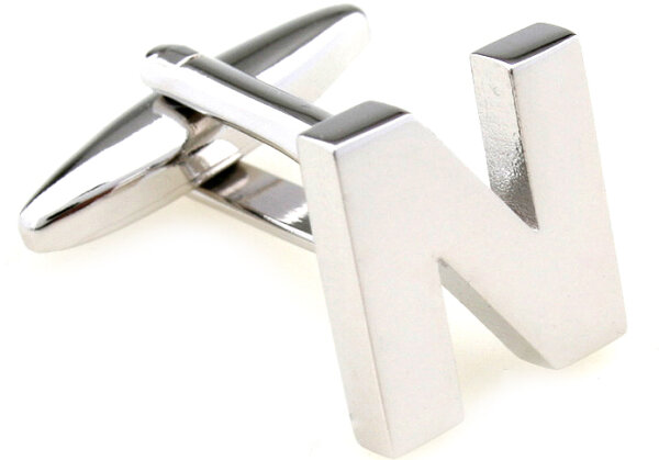 Buchstaben Manschettenknopf "N"