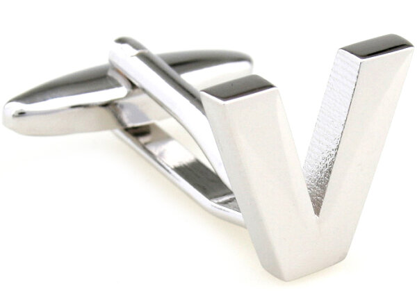 Buchstaben Manschettenknopf "V"