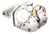 silberne Uhrwerk Manschettenknöpfe