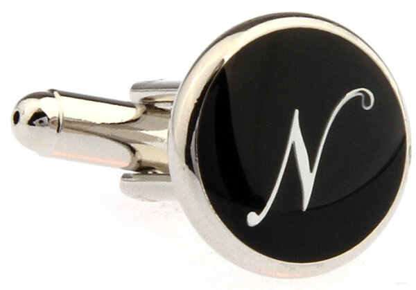 Buchstaben Manschettenknopf Vintage "N"