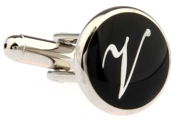 Buchstaben Manschettenknopf Vintage "V"