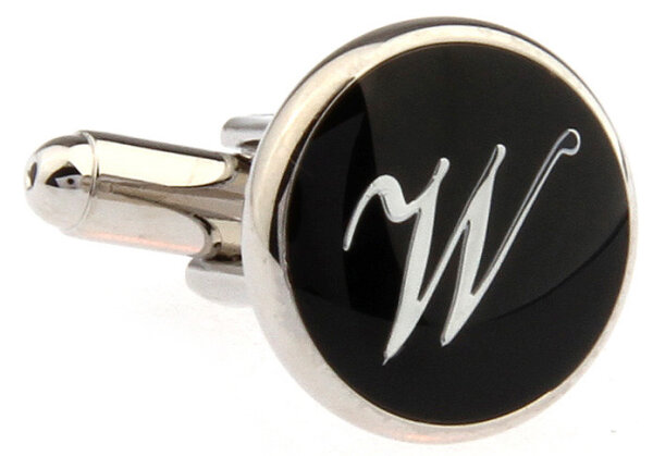 Buchstaben Manschettenknopf Vintage "W"
