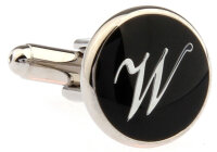 Buchstaben Manschettenknopf Vintage "W"