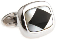 Karo Manschettenknöpfe - silbern