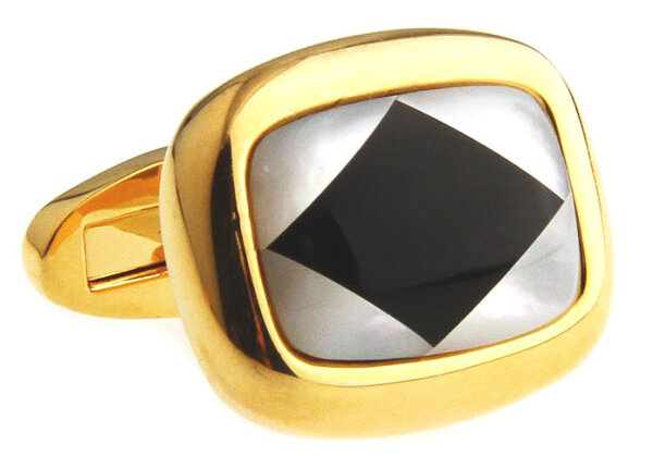 Karo Manschettenknöpfe - golden