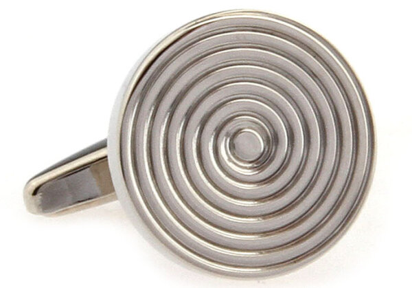 silberfarbene Manschettenknöpfe mit Riefen