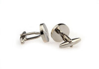 silberfarbene Manschettenknöpfe mit Riefen