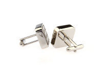 massive silberfarbene Manschettenknöpfe