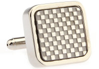 massive silberfarbene Manschettenknöpfe