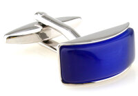 gewölbte Manschettenknöpfe blau