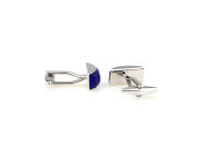 gewölbte Manschettenknöpfe blau