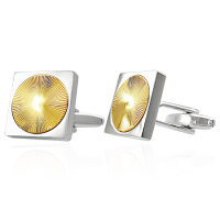 silberne Manschettenknöpfe mit runder Goldapplikation