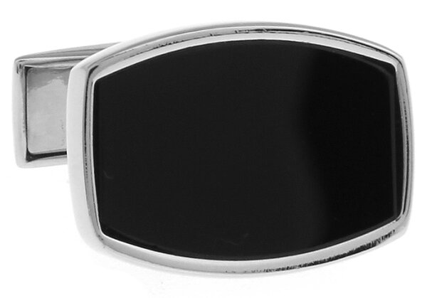 klassische Manschettenknöpfe schwarz-silber