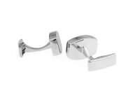 klassische Manschettenknöpfe schwarz-silber