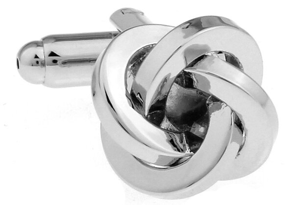 silberne Knoten Manschettenknöpfe
