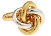 silbern-goldene Knoten Manschettenknöpfe