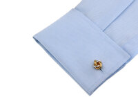 silbern-goldene Knoten Manschettenknöpfe