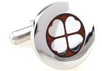 Irish-Kleeblatt Manschettenknöpfe mit Holzapplikationen