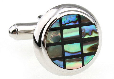 runde Perlmutt Manschettenknöpfe