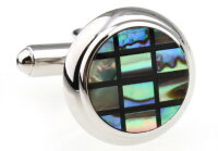 runde Perlmutt Manschettenknöpfe