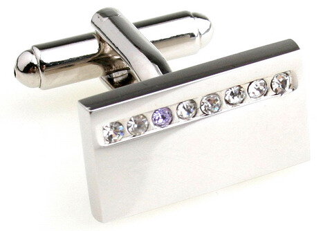 silberne Kristall Manschettenknöpfe