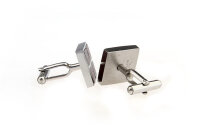 quadratische Manschettenknöpfe mit Holzapplikationen